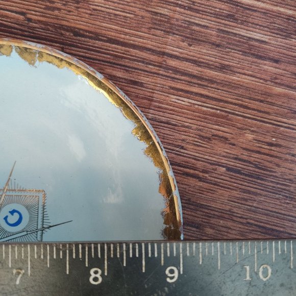 Vintage Studio Pottery | Marie Devlin Gold Leaf Rim Seashell Shaped Ashtray - Picture 4 of 4